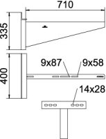 OBO AWSS 71 FT Nástěnný výložník těžká konstrukce B710mm Ocel žárově zinkováno
