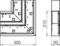 OBO GS-DFS90210RW Plochý roh, pro kanál Rapid 80, 90x210mm, čistě bílá Ocel