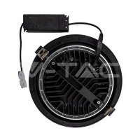 V-TAC LED Downlight 30W COB Reflector Black Housing 3000K