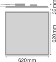 LED panel OSRAM COMFORT 625 UGR<19 DALI CS CRI90 36W 930 940 U19 DALIVR CS CRI90