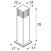 RUSTY SQUARE 70 venkovní stojací lampa LED 3000K hranatá rezavé ocel 12/12/71