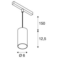 NUMINOS S 48 V TRACK DALI závěsné svítidlo bílé/černé 16W 1000lm 2700K CRI90 20°