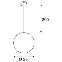 ROTOBALL 25 závěsné svítidlo TC-(D,H,T,Q)SE stříbrošedé/bílé d25cm max. 24 W