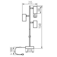 EVALO FL 3xGU10 B-SR Podlahová lampička KANLUX 35788