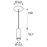 LALU závěsné svítidlo zápustné mix & match 150 cm 9,5W 3000K PHASE bronzová