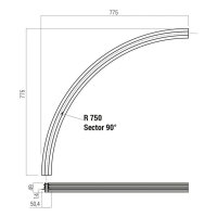 XNET RECESSED CURVED PROFILE 90dgr OPENI