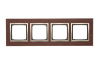 Rámeček 4 -násobný Simon 54 Nature, IP20/IP44, dřevěný zlatý ořech DRN4/86