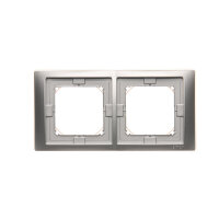 Rámeček 2-násobný Neos IP44 s těsněním, stříbrná matná metalizované BMRC2B/43