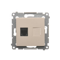 Telefonní zásuvka RJ12 jednonásobná, krémová KONTAKT SIMON DT1.01/41