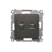 Světlovodná/optická zásuvka dvojitá SC/APC hnědá matná metalizované DGS2.01/46