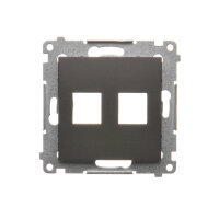 Kryt zásuvky komunikační pro prvky Keystone, plochá, dvojitá, hnědá matná