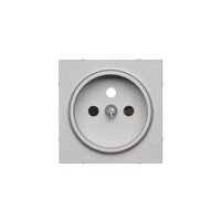 Kryt 1 násobné zásuvky, s uzemněním, se clonkami hliníková matná   TGZ1ZP/143
