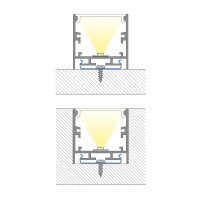 Přisazený hliníkový profil PN2 35x35mm včetně mléčného difuzoru 2m