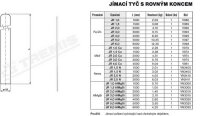 Jímací tyč s rovným koncem JR 1,5 FeZn délka 1,5m Tremis V385