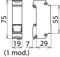 Svodič přepětí DEHNpatch se dvěma konektory RJ45 929121