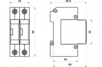Svodič rázového přepětí HSA-150/2+0 M SPD typ 2+3 HAKEL 27511