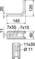 TPSA 145 A2 Závěs TP, děrovaný, B145mm, Nerez OBO 6364871