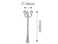 Madrid E27 3x 60W IP43 antická zlatá RABALUX 8379