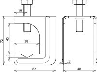 Propojovací svorka pro prům. 20-23 mm nebo pásek 40x4,5 mm nebo přítlačný třmen