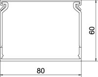 OBO CABLIX 6080 S Propojovací kanál CABLIX 60x80x2000 kamenná šeď