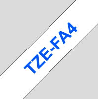 Páska BROTHER TZe-FA4, bílá/modrá (18mm, zažehlovací páska, 3m)