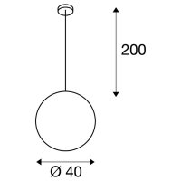 ROTOBALL 40 závěsné svítidlo TC-(D,H,T,Q)SE stříbrošedé/bílé d40 cm max. 24 W