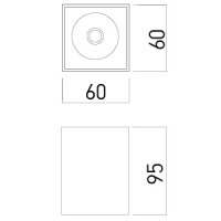 XCARD SQ. CEILING FITTING GU10/PAR16 1x5
