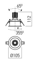 XDRILL RIM REC. FITTING 1x9W CENTRAL 220