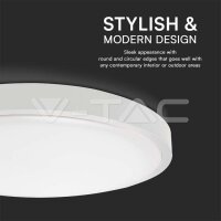 36W LED Dome Light Round White Frame 4000K IP44, VT-8630 V-TAC SKU76221