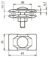 Parallelverbinder St/blank f. Rd 6-22mm