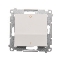 Spínač dvojpólový, řazení 2, (strojek s krytem)10AX, 250V~, bílá DW2.01/11