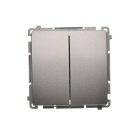 Ovládač zapínací dvojitý, řazení 1/0+1/0, 16AX 250V~, Inox BMP2.01/21
