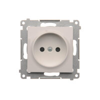 Zásuvka jednonásobná bez uzemnění se clonami elektrických kolejí bílá DG1Z.01/11