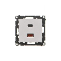 Nabíječka USB 2 násobná (přístroj s krytem), 1x USB typ C + 1x USB typ A, 30 W