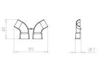 Spojovací potrubí 60°,do betonu KAISER 1266-25