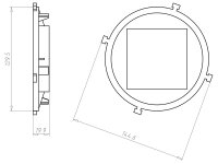 Přední kryt, HaloX 100, čtvercový 75 x 75 mm, do betonu KAISER 1281-09