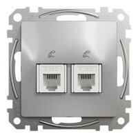 Sedna D/E Telefonní zásuvka 2xRJ11, Aluminium SCHNEIDER SDD113492