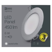 LED vestavné svítidlo PROFI, kruhové, bílé, 6W neutrální bílá EMOS ZD1222