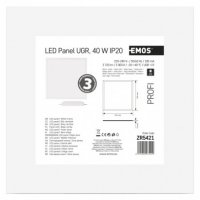 LED panel MAXXO 60x60, čtvercový vestavný bílý, 40W teplá b. UGR EMOS ZR5421
