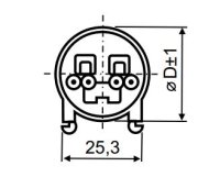 Světelný kompenzační kondenzátor 14uF 30x75 svorka zacvaknutí LCP0140012