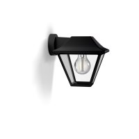 Nástěnné venkovní svítidlo PHILIPS Alpenglow E27 1x60W bez zdroje IP44, černá