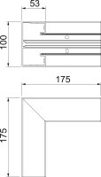 OBO GK-IS53100RW Vnitřní roh Rapid 45-2 175x175x100 čistě bílá