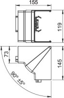 OBO GK-IH70110RW Vnitřní roh pro kanál Rapid 80 variabilní 70x110mm čistě bílá