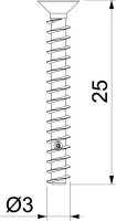 OBO ZA 25-GS-S Přístrojový šroub O3,2mm,25mm Ocel galv. zinek DIN EN 12329