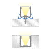 Přisazený hliníkový profil černý  PY 15x15mm, včetně mléčného difuzoru 2m