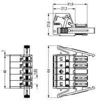 Zdířka S pouzdrem s odlehčením tahu 5pól. bílá WAGO 831-3105/1019-050