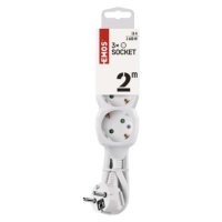 Prodlužovací kabel 2 m 3 zásuvky bílý PVC 1mm2 EMOS P0322
