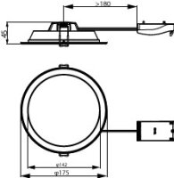 Vestavný downlight PHILIPS DN065B G4 LED12/830_840_865 12W D150 RD