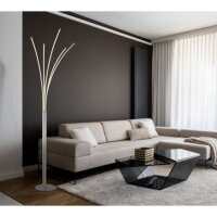 BIZZY Stojací lampa, kov matný nikl, pla