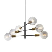 ARTEMIA 6 závěsná černá česaná mosaz 230V E27 6x15W RENDL R14399